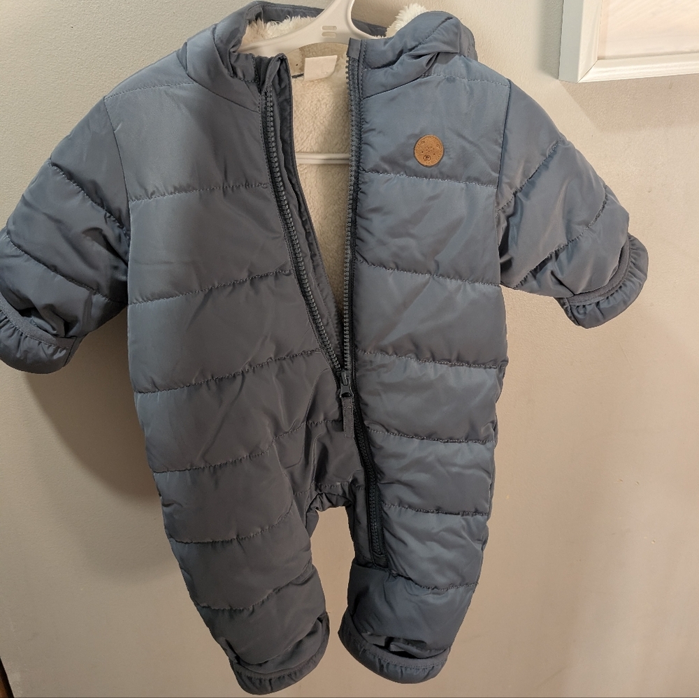 H&M Blue Baby Snowsuit Puffer NEW